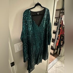 Sequin green cocktail dress
